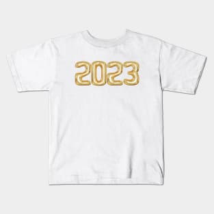 2023 Year Gold Foil Balloon Style Kids T-Shirt